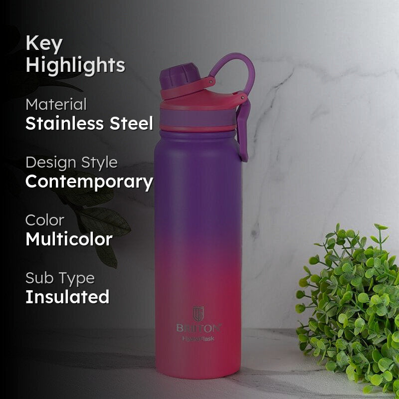 Serene Sip Hot & Cold Thermos Water Bottle (Pink & Purple) - 800 mL media 2