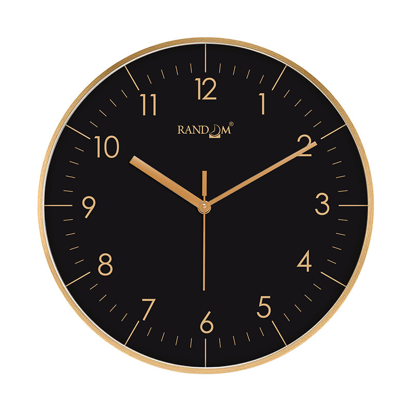 Benot Gold Analog Wall Clock - Black & Gold media 3