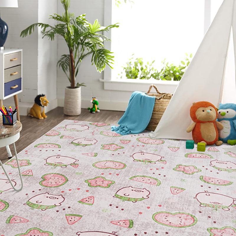 Mellow Melon Kids Polyester Anti-Skid Carpet - Grey & Red media 3