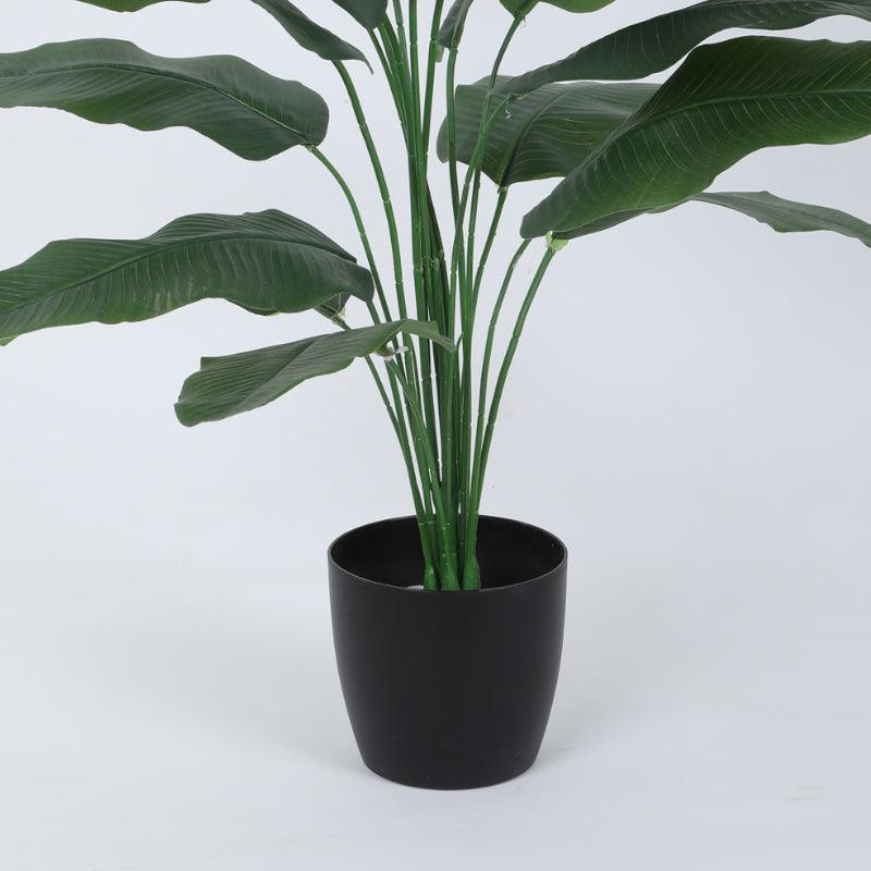 Faux Green Palm Plant With Black Plastic Pot - 2.62 ft media 4