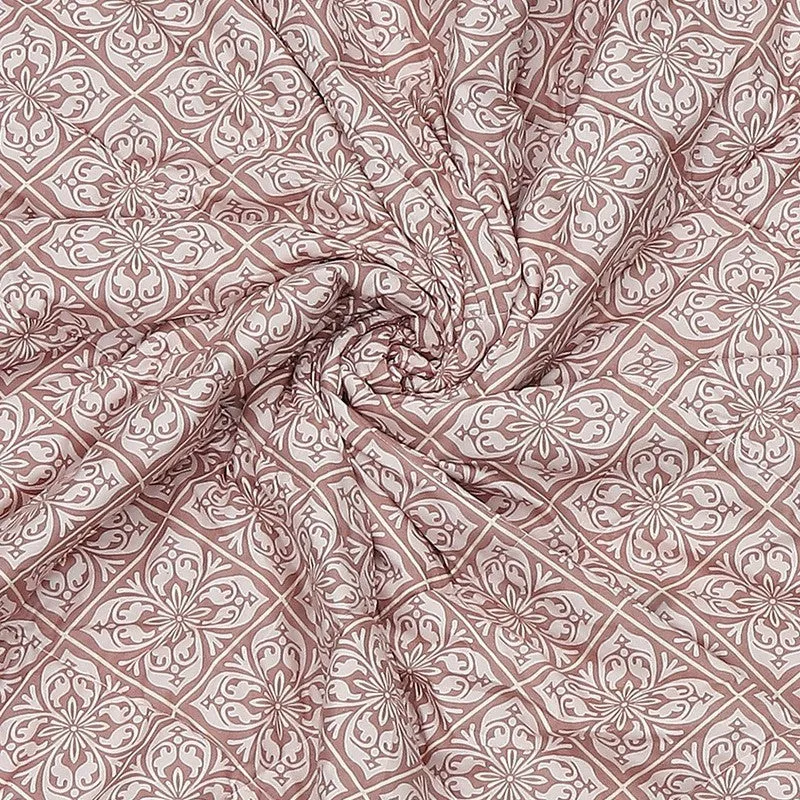 Monte Carlo Velbloom Floral Peach & Polyester Reversible Comforter (Grey) - 120 GSM media 6