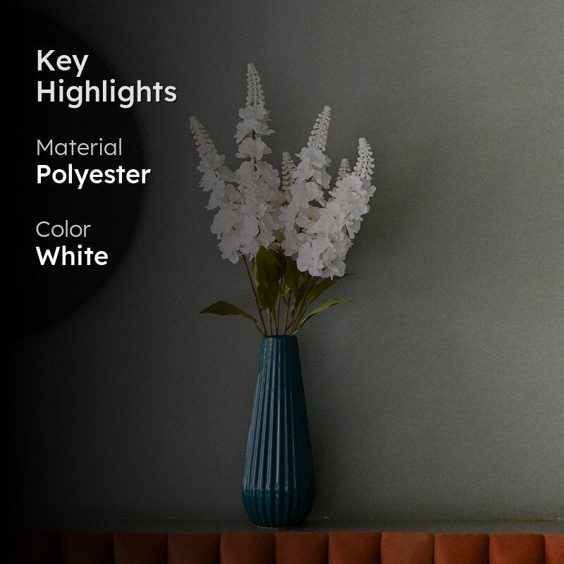 Faux Everlasting Snapdragon Flower Stick - Off White media 2
