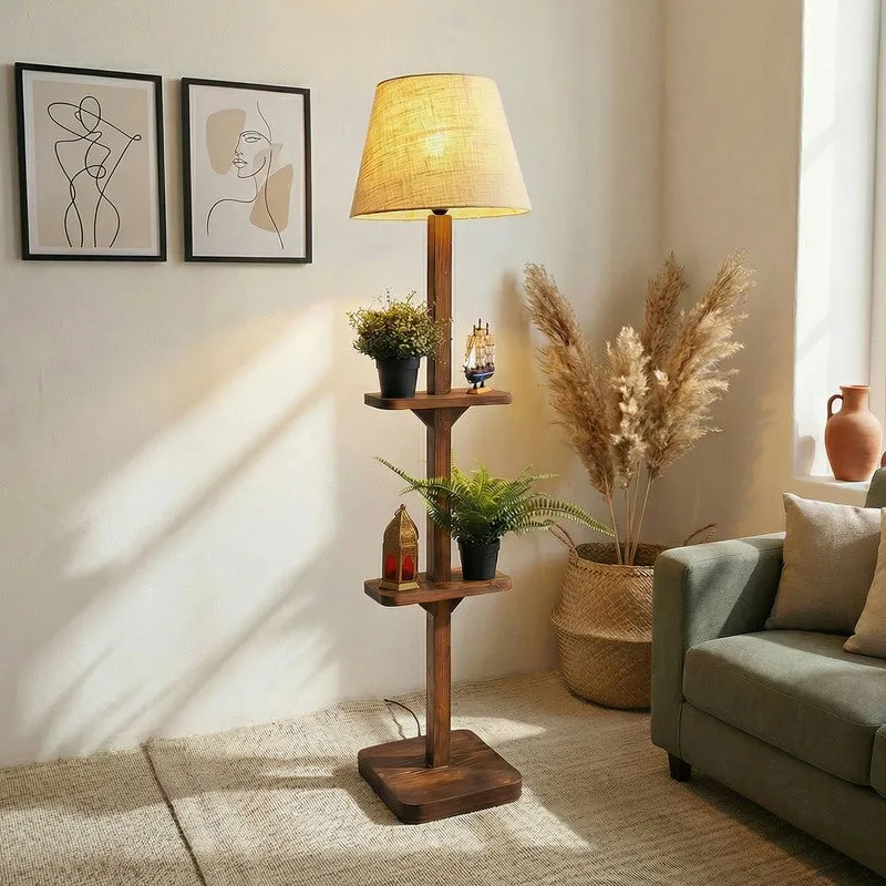 Jovana Shelf Wooden Floor Lamp media 1