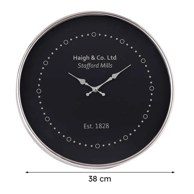 Runa Wall Clock - Silver & Black media 5