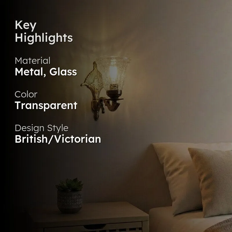 Crystal Flare Antique Base Glass  Wall Lamp media 2