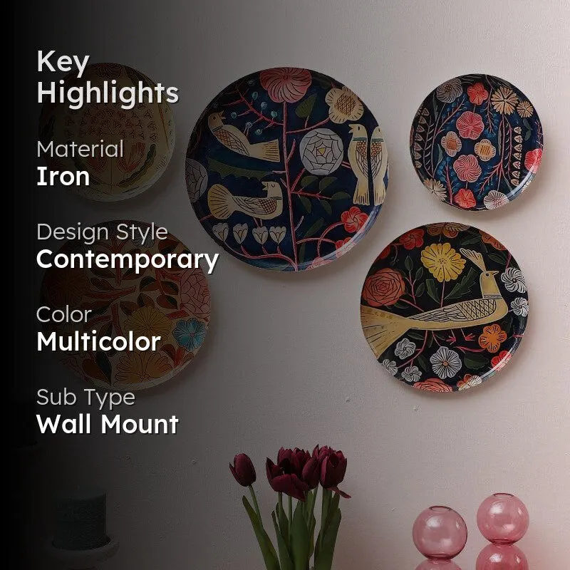 Lino Birdie Iron Wall Plate - Set Of Five media 2
