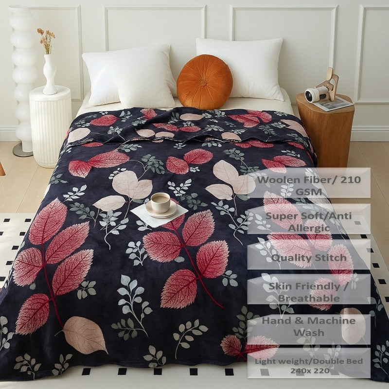 Petalyn Floral Woolen Blanket (Multicolor) - 210 GSM media 6