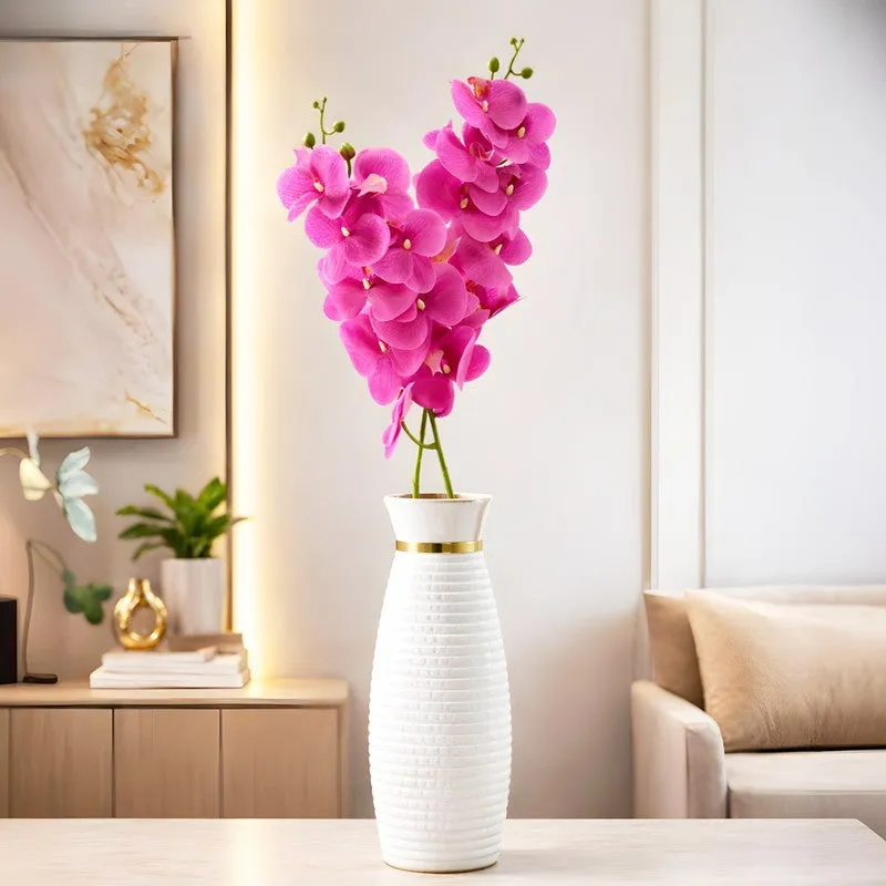 Auraflora Plastic Artificial Flower (Pink) - Set Of Two media 1