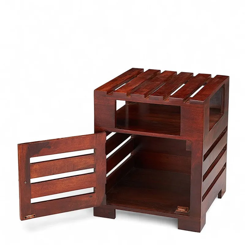 Wverix Sheesham Wooden Side & Bedside Table - Deep Brown media 5