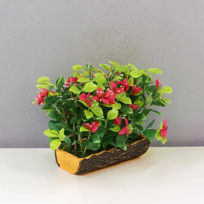 Faux Bougainvillea Bonsai in Black Plastic Pot (27 cms) - Fuschia media 1