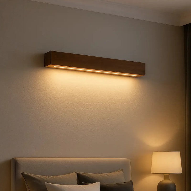 Linear LED Rose Wood Wall Lamp media 6