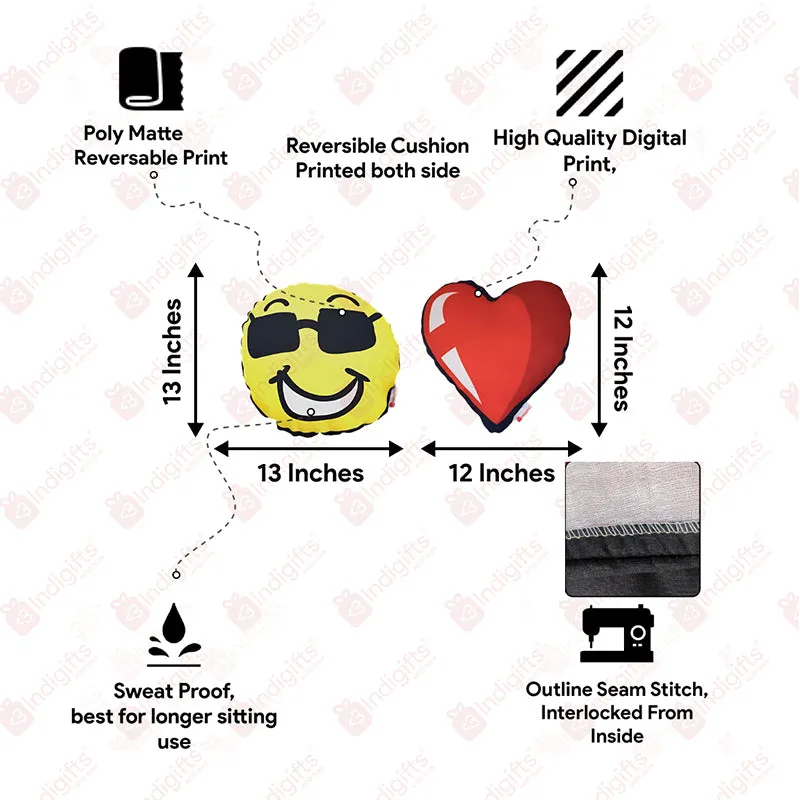 Emoji Hearts Cushion - Set Of Two media 7