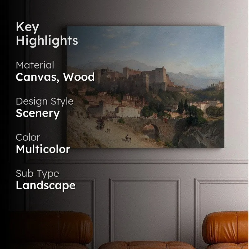 The Famous Hill Of The Alhambra Canvas all Painting - Gallery Wrap media 2