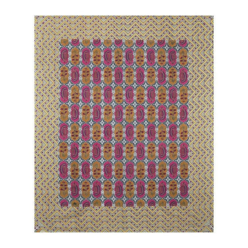 Floraum Cotton Bedsheet (Pink,Beige) - 240 TC media 5