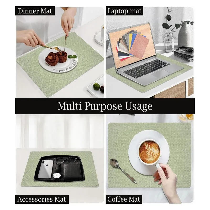 Rustayne Green Rectangle PVC Table Mats - Set Of Four media 5