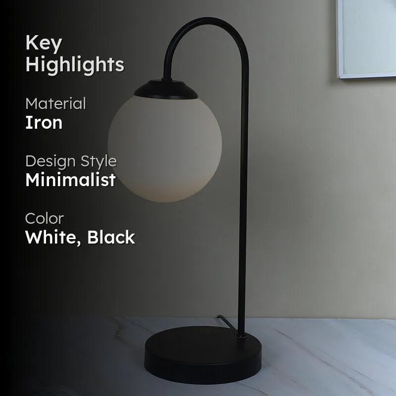 Petit Soleil Solid Moon LED Iron Table Lamp - White,Black media 2