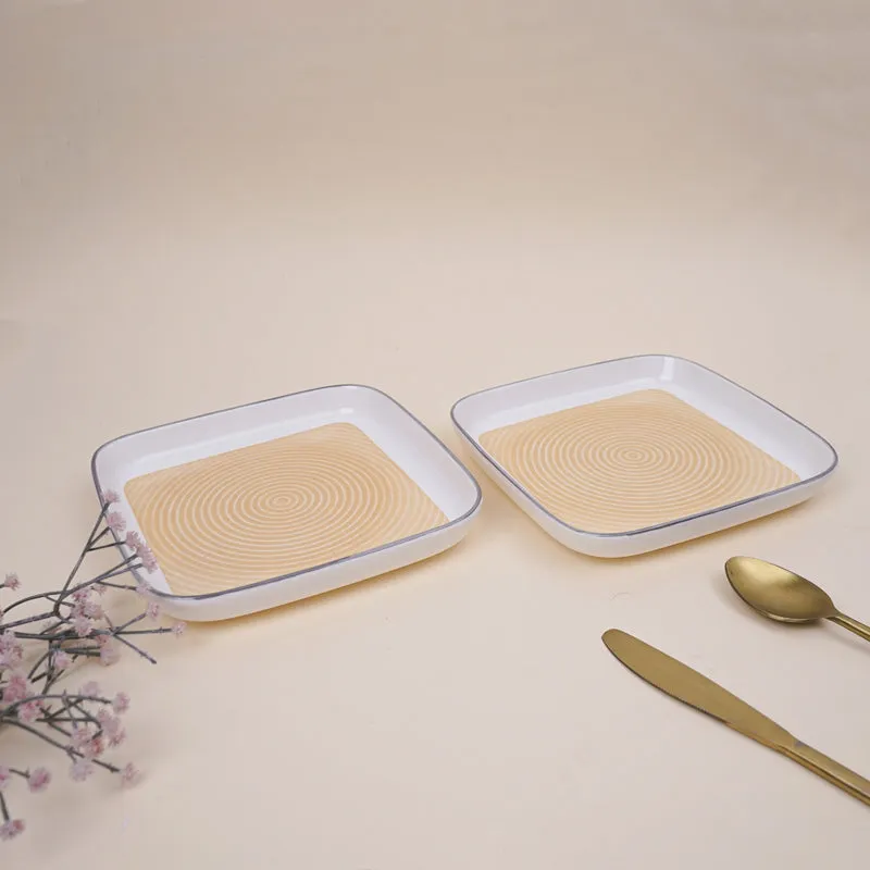 Trovo Yellow Square Snack Plate - Set Of Two media 1