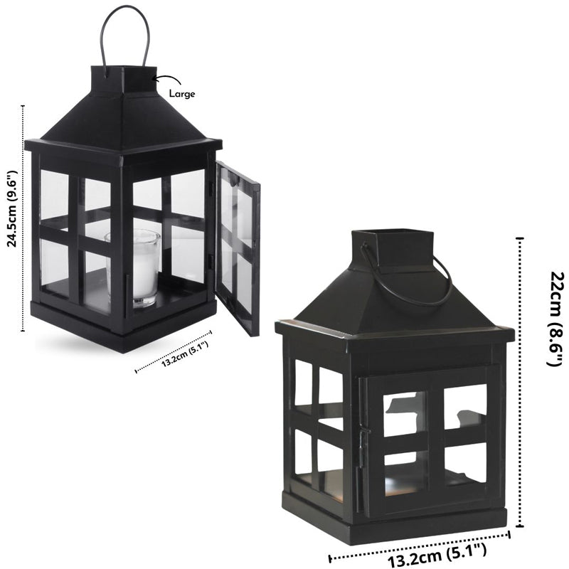 Dukio Lantern Tealight Candle Holder (Black) - Set Of Two media 4