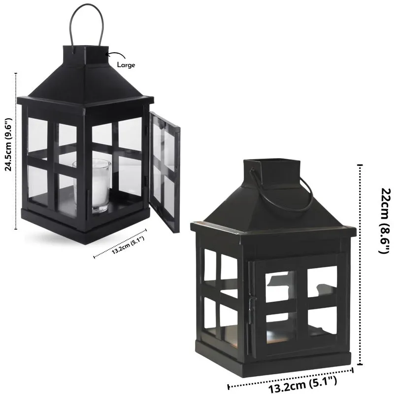 Dukio Lantern Tealight Candle Holder (Black) - Set Of Two media 4