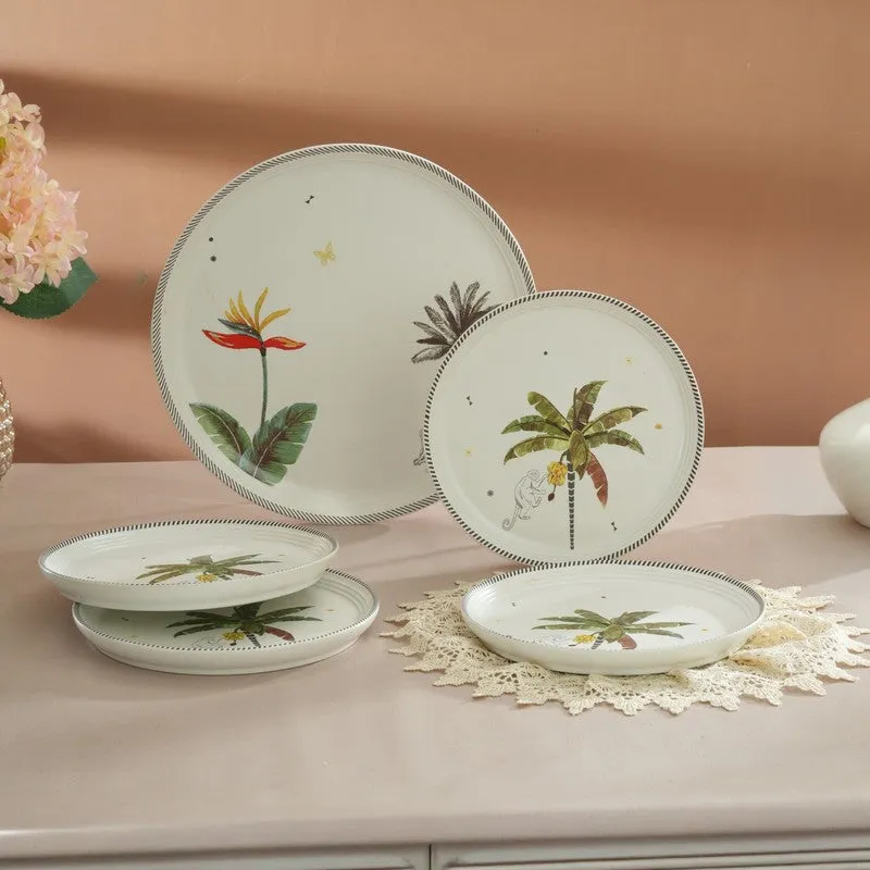 Tropical Mischief 4 Quarter Plates with 1 Dinner Plate - Five Piece Set media 1
