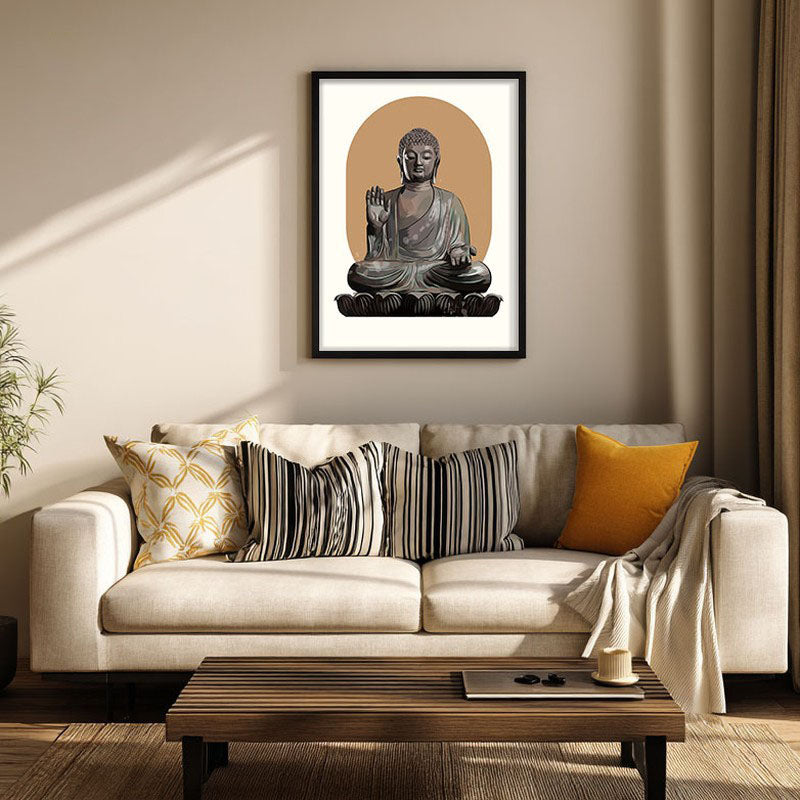 Stillness & Light Buddha Archival Paper Wall Art With Frame