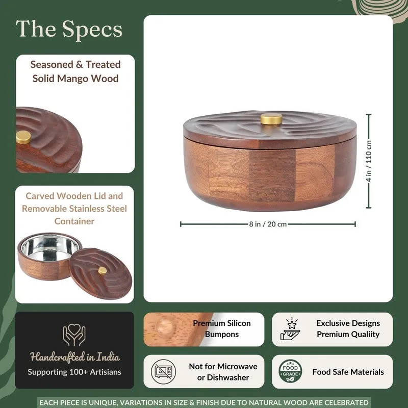 Saaj Mango Wood Casserole media 10