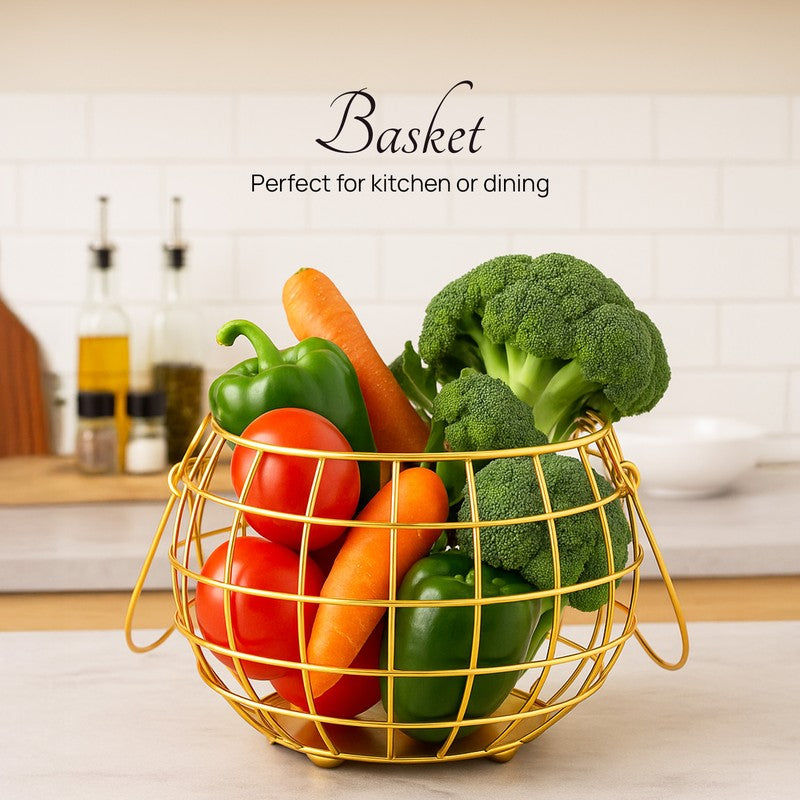 Pot Luck Basket With Lid - Gold media 3