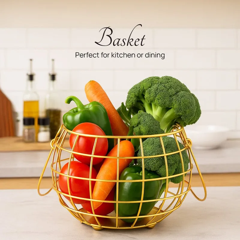 Pot Luck Basket With Lid - Gold media 3
