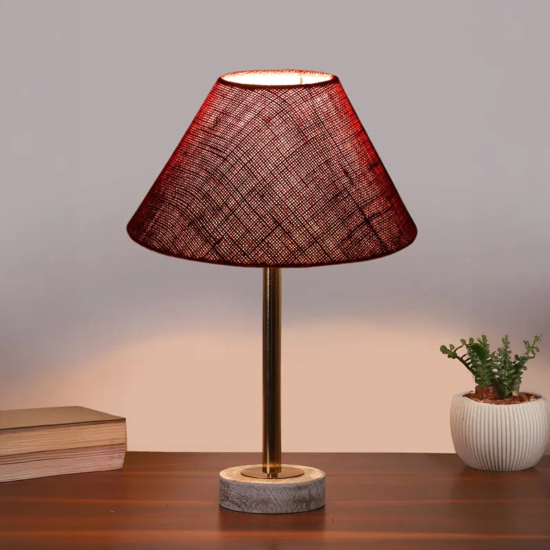 Sienna II Rodin Wooden Table Lamp - Maroon,Gold,White media 2