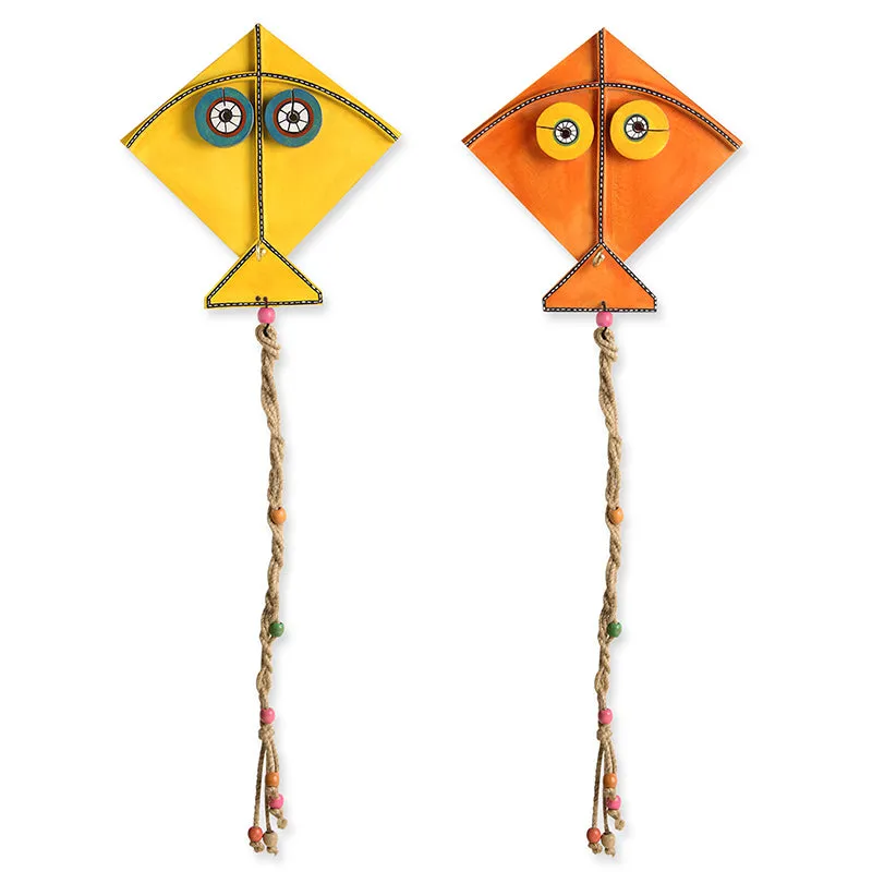 Vibrant Patang Wood & Jute Wall Accent - Set Of Two media 3