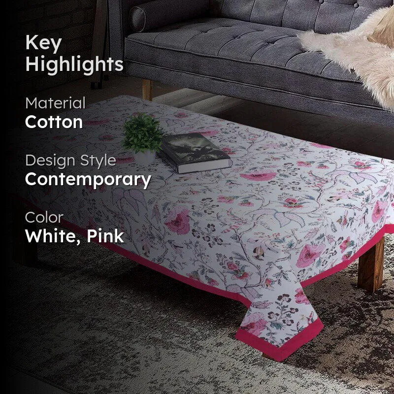 Muhina Rectangular Table Cover (Pink) - Four Seater media 2