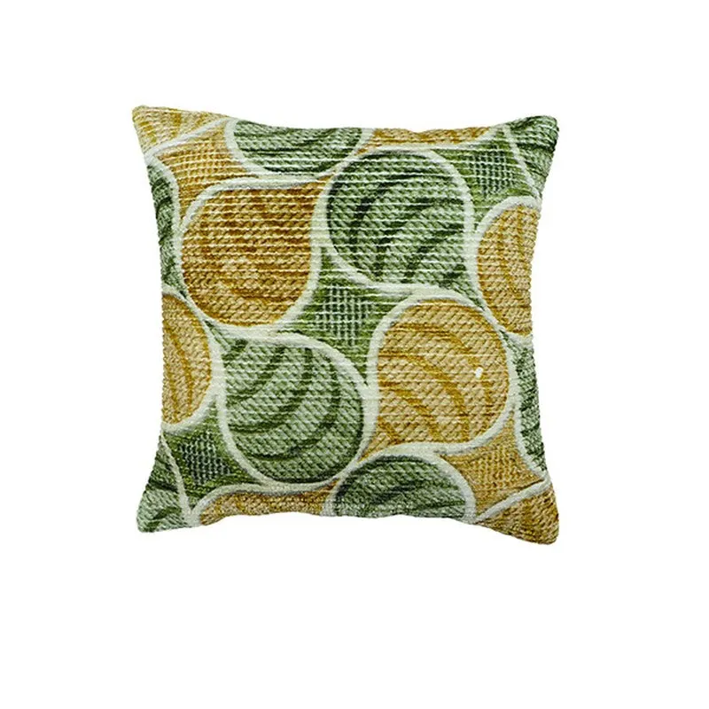 PetalPrism Cushion Cover (Green, Yellow) - Set Of Five media 3