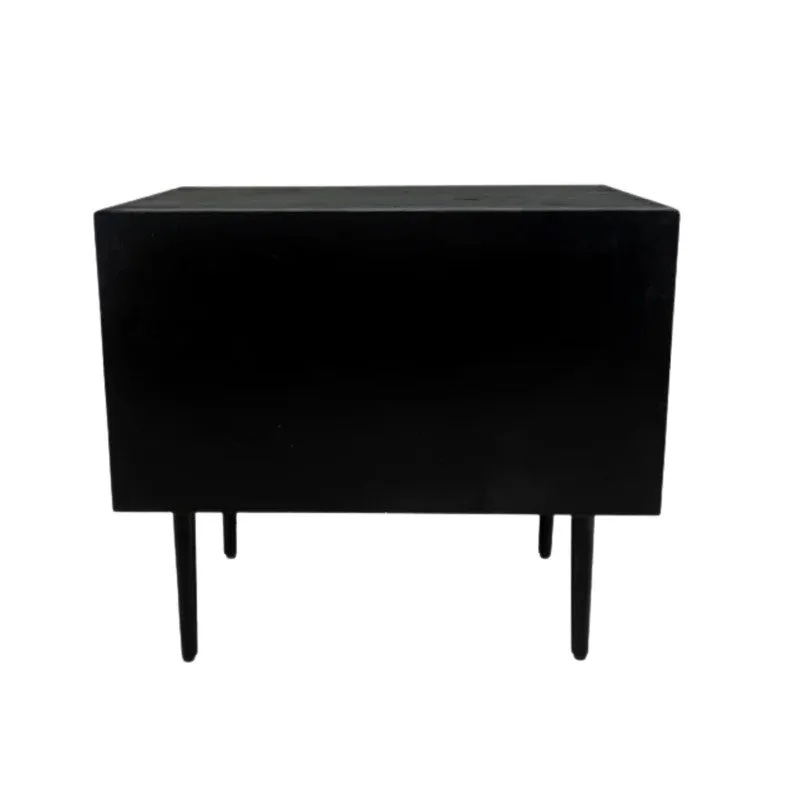 Sleek Modern Black Bone Inlay Bedside Table media 6
