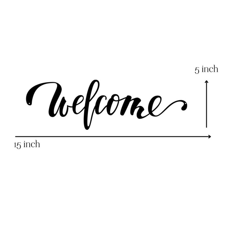 Welcome Typography Mild Steel Wall Accent media 4