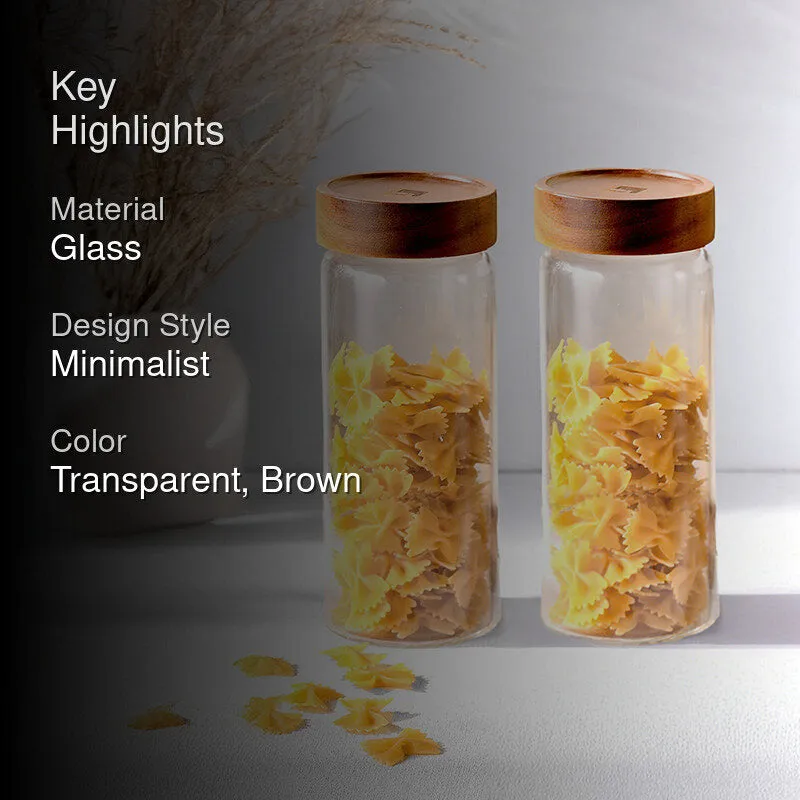 Bergner Crystal Seal Airtight Glass Storage Jar (240 mL Each) - Set Of Two media 2