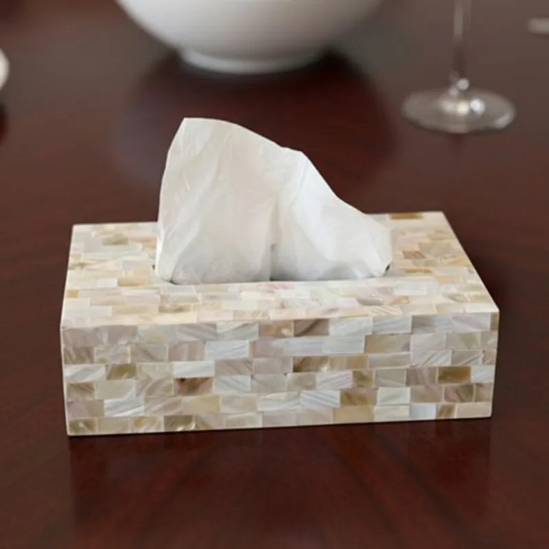 Pearl & Pleat Mother Of Pearl Tissue Holder media 1