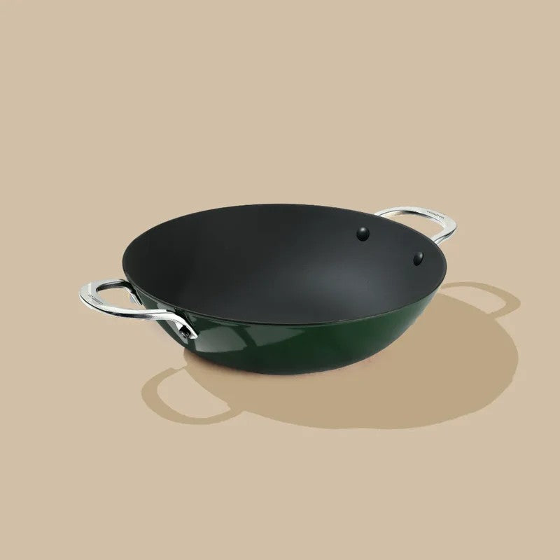 Cumin Co Enamel Cast Iron Kadhai (3000 mL) - Green media 4