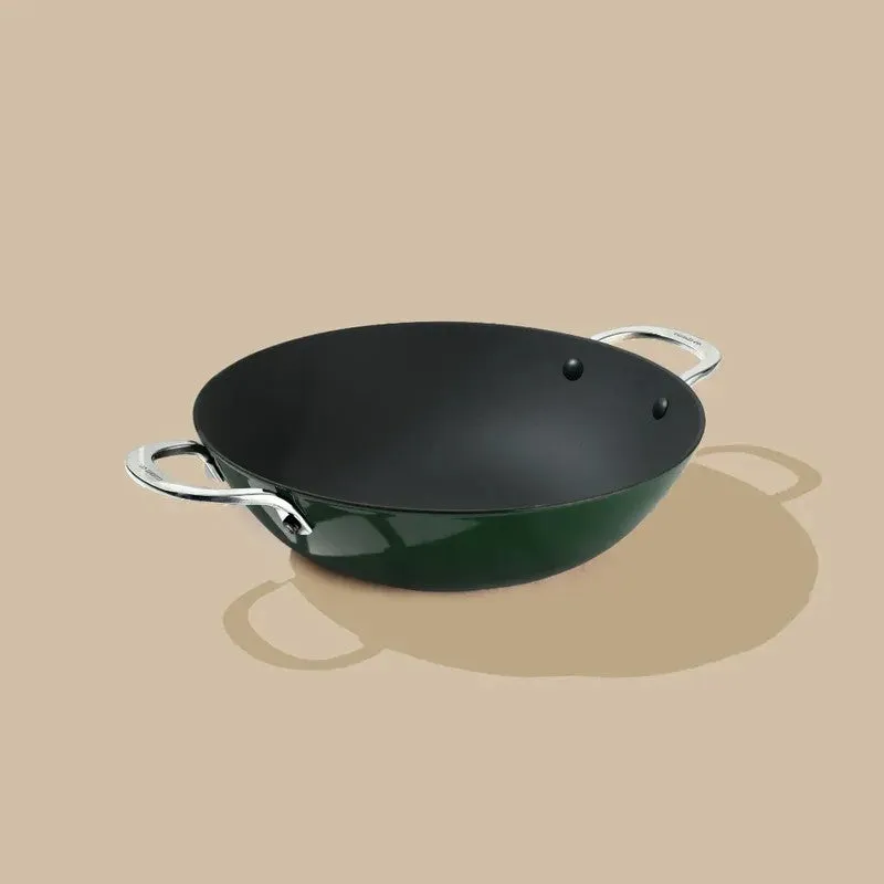 Cumin Co Enamel Cast Iron Kadhai (3000 mL) - Green media 4