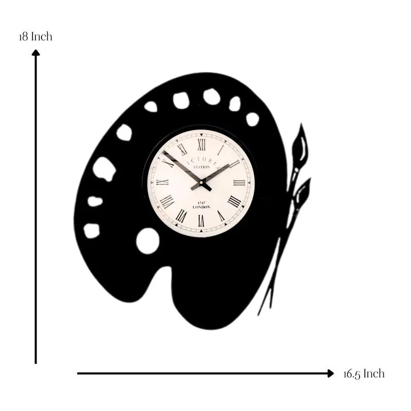 Palette Steel Analog Wall Clock - Black media 7