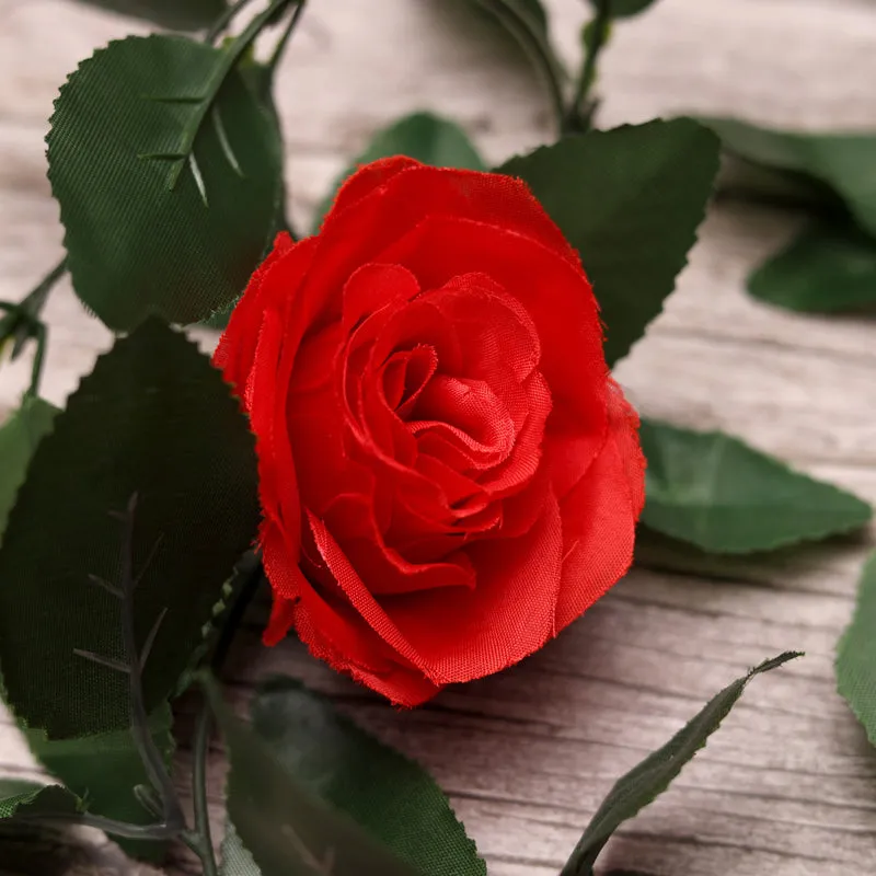 Fiora Artificial Rose Creeper (Red) Set of Two media 5