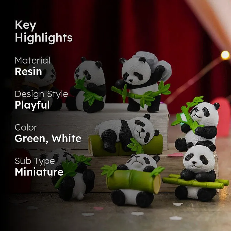 Panda Love Resin Showpiece - Set Of Eight media 2
