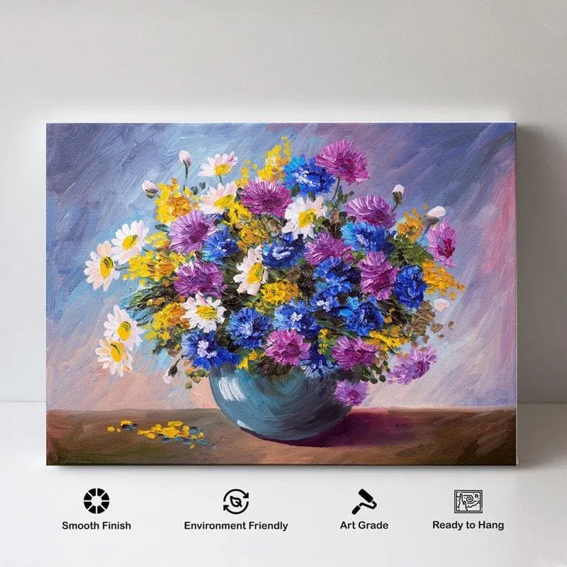 Bouquet Of Wildflowers Canvas Painting - Maksim Gorbunov - Gallery Wrap media 4