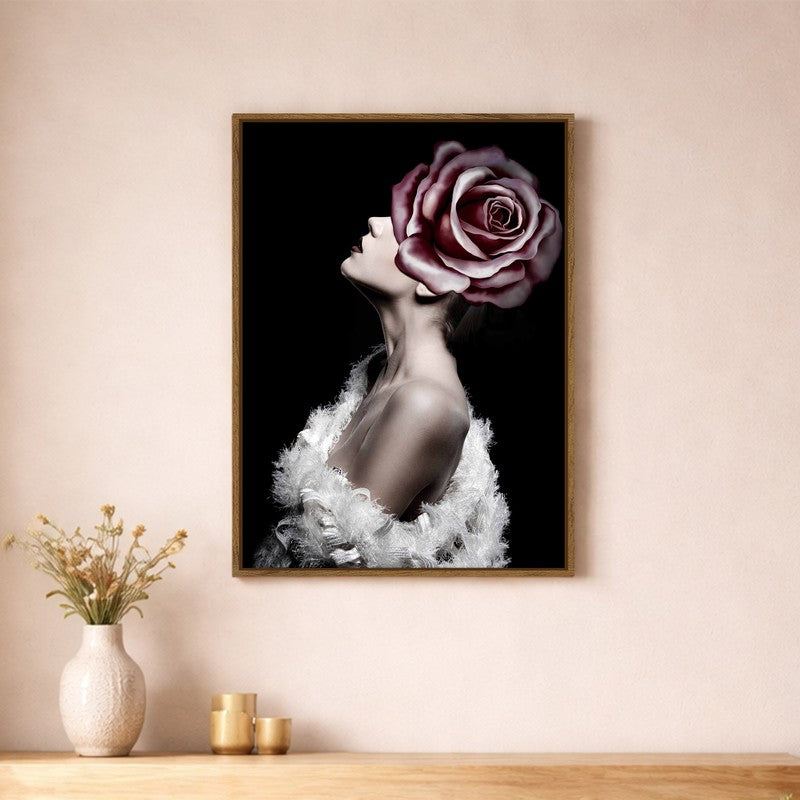 Gulab Nari Canvas Wall Art With Frame