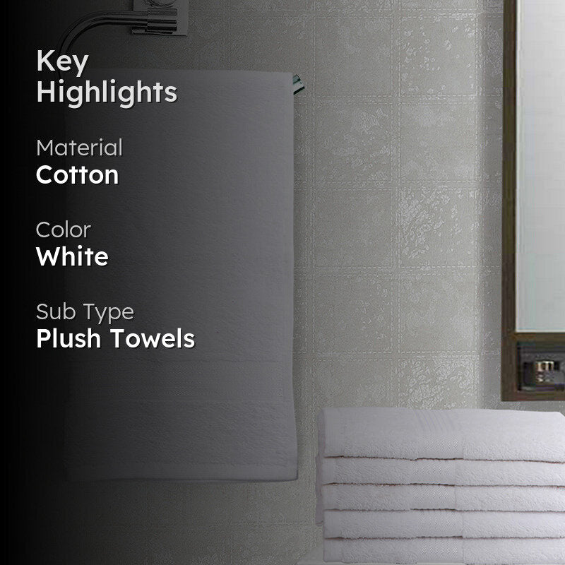 Eva Quick Dry Hand Towel (White) - Set Of Six media 2