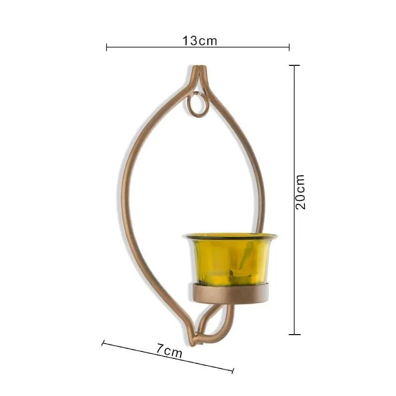 Leafy Sconce Candle Holder (Yellow) - Set Of Two media 4