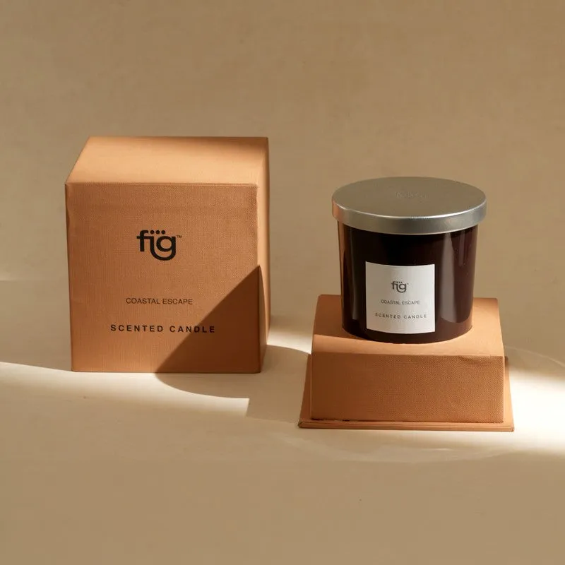 Fig Living Coastal Escape Scented Candle - Mandarin Orange, Jasmine, Musk & Sandalwood media 1