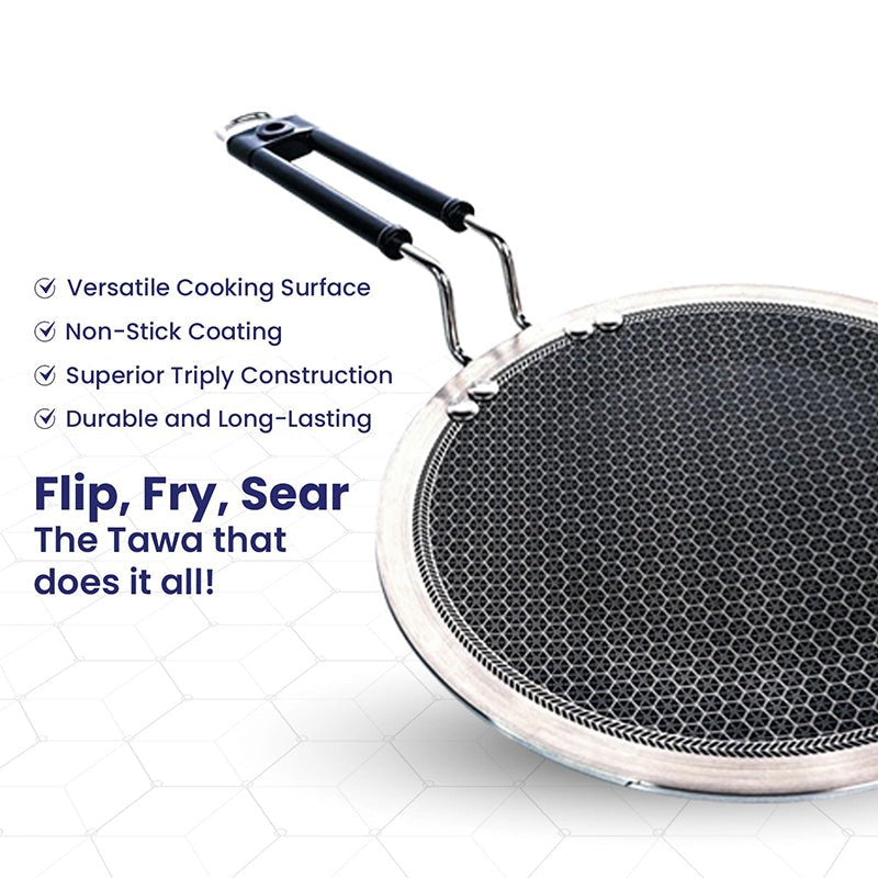 Zoraware Triply Honeycomb Roti Tawa- 22 CM media 5