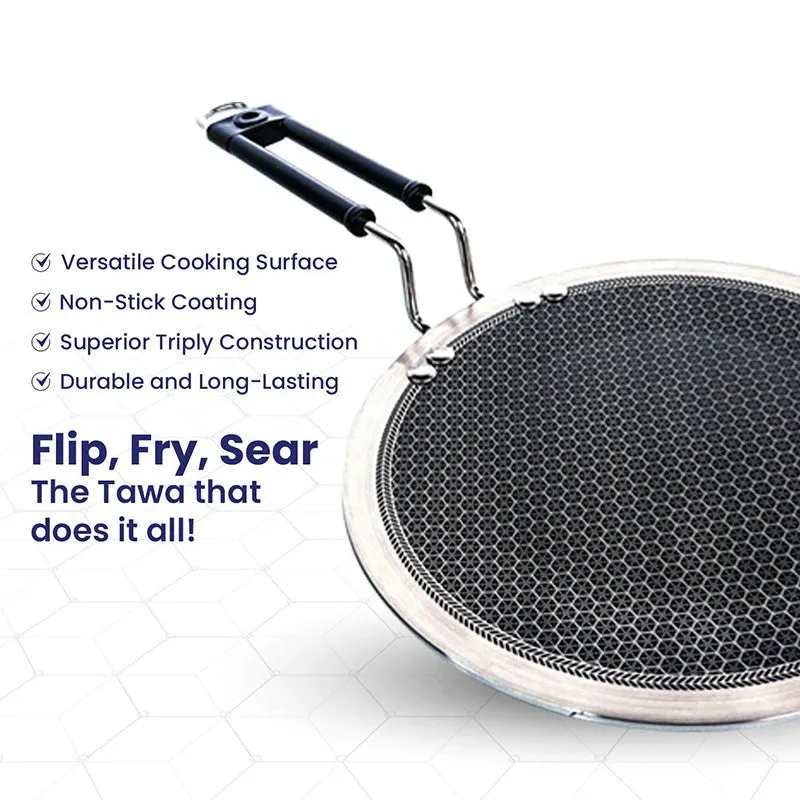 Zoraware Triply Honeycomb Roti Tawa- 22 CM media 5