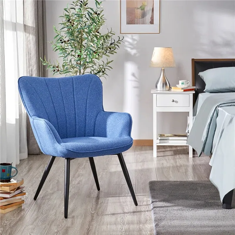 Serenza Neem Wood Accent Chair - Blue media 4