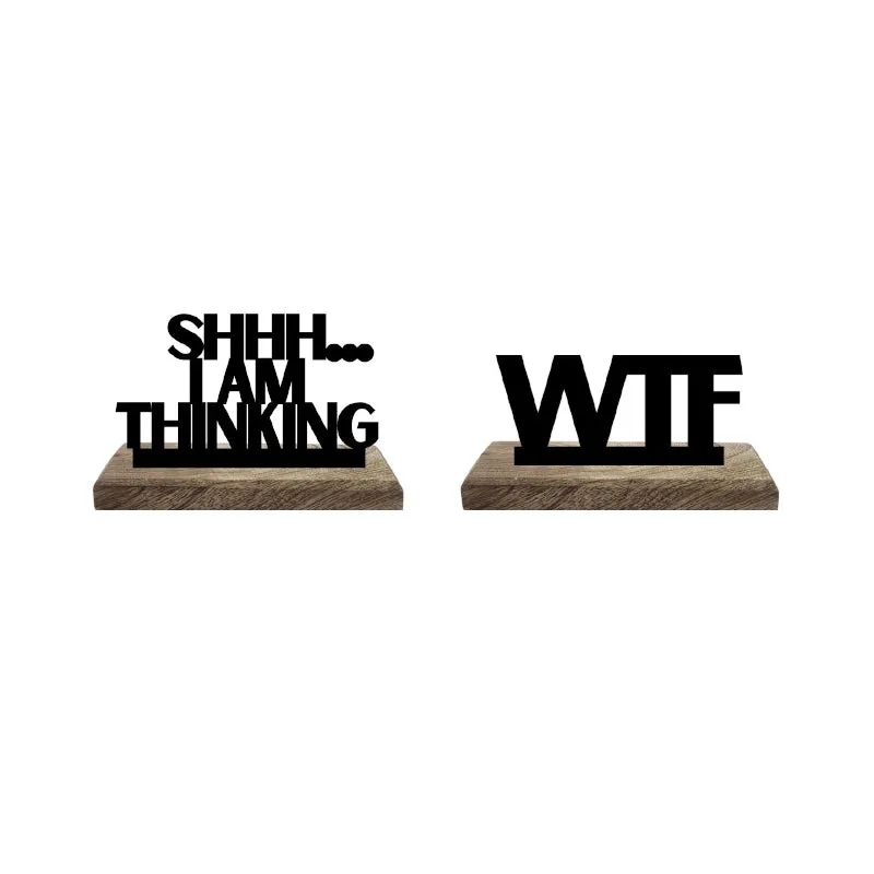 Contemplative Silence Typography Showpiece - Set Of Two media 5